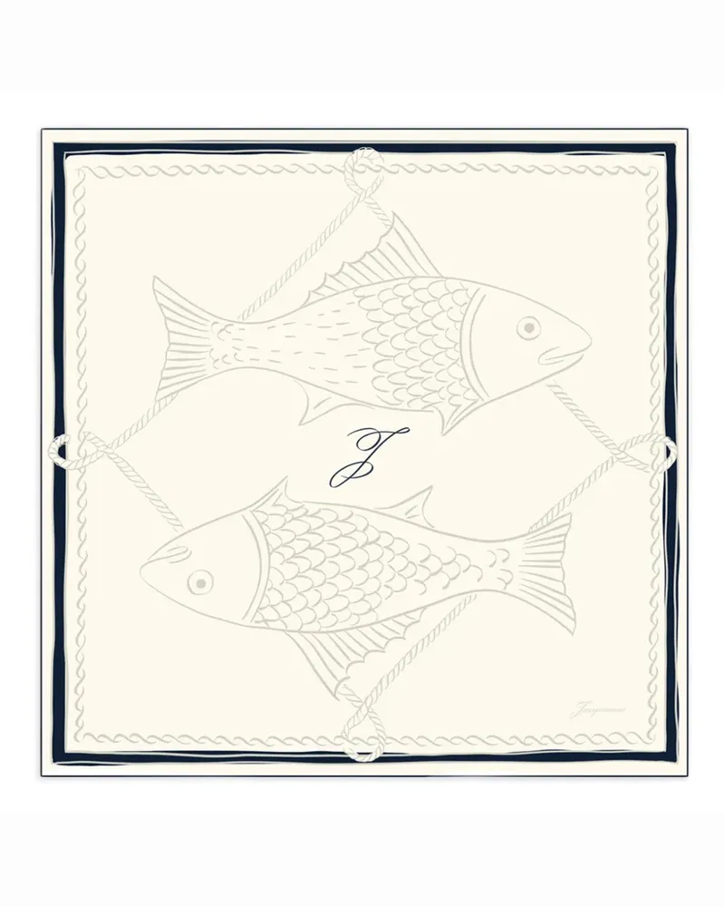 Jacquemus fish-print silk scarf - Nude Nude