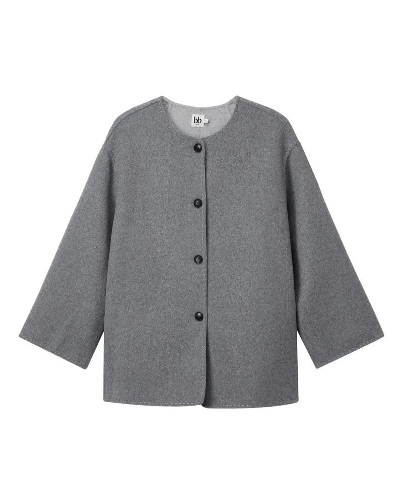 b+ab Geknöpfte Jacke mit Schal - Grau Grau