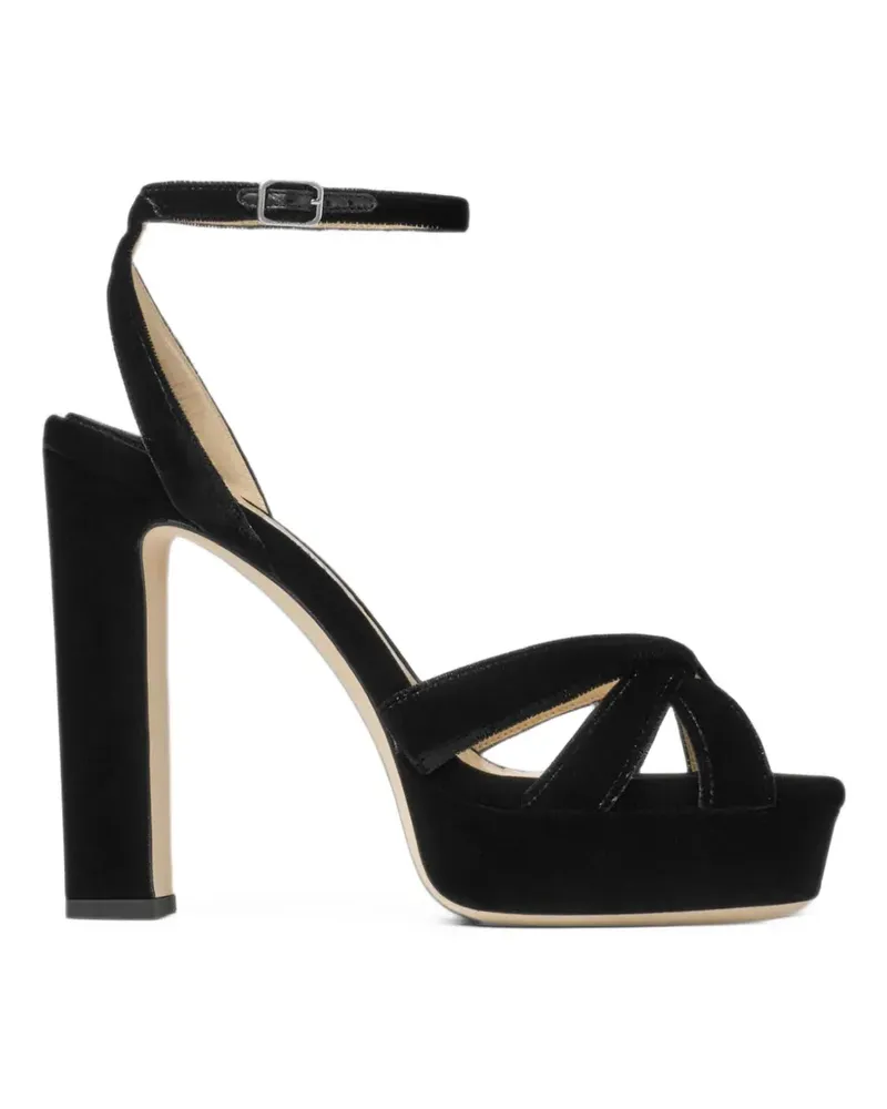 Jimmy Choo Kove Plateau-Sandalen aus Samt - Schwarz Schwarz