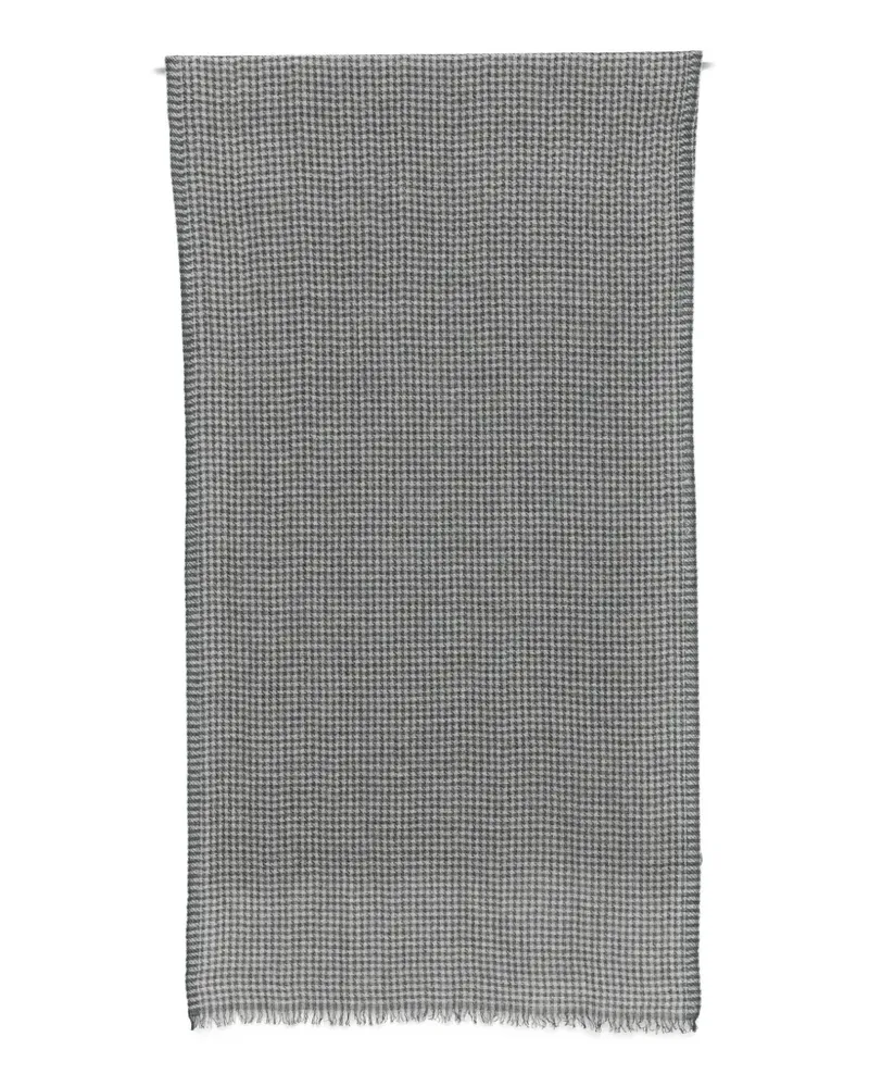 Canali Schal mit Hahnentrittmuster - Grau Grau