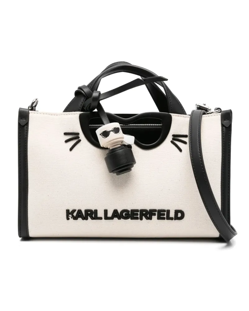 Karl Lagerfeld Tote Bag mit Logo-Schriftzug - Nude Nude