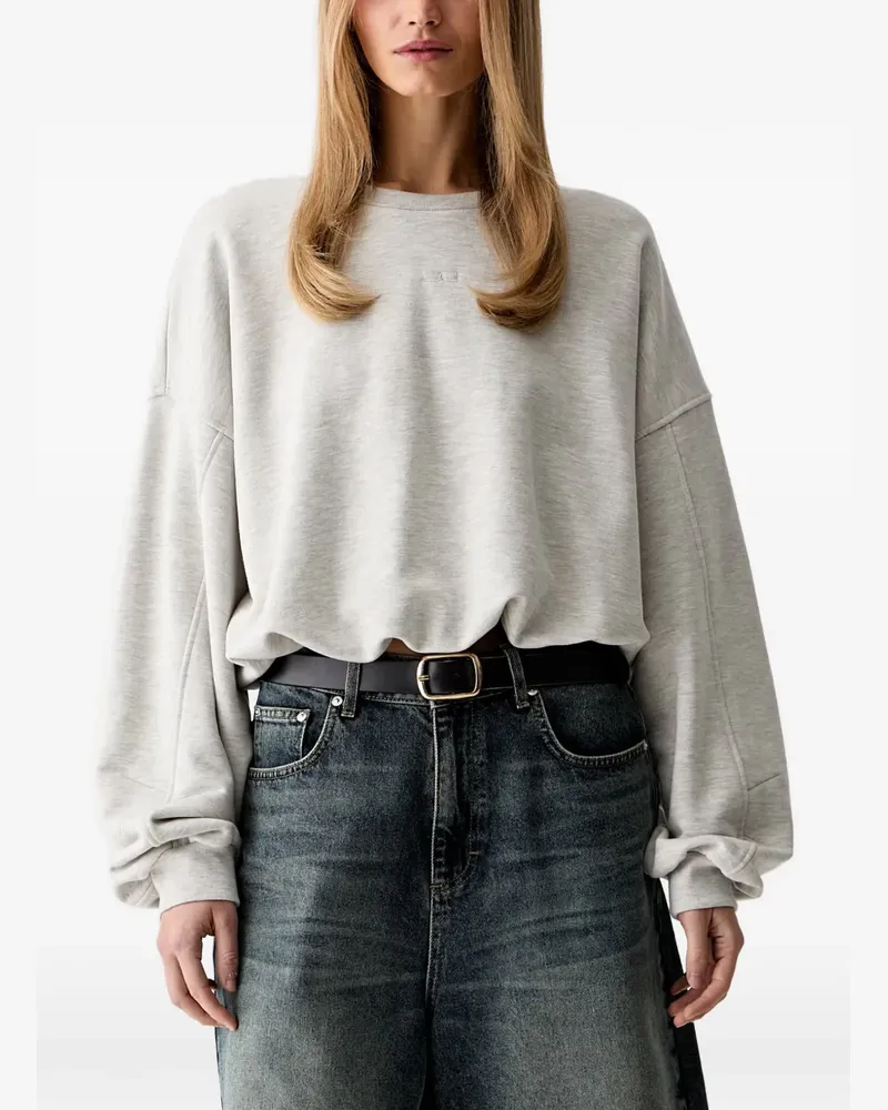 Gestuz logo-embroidered dropped-shoulder sweatshirt - Grau Grau