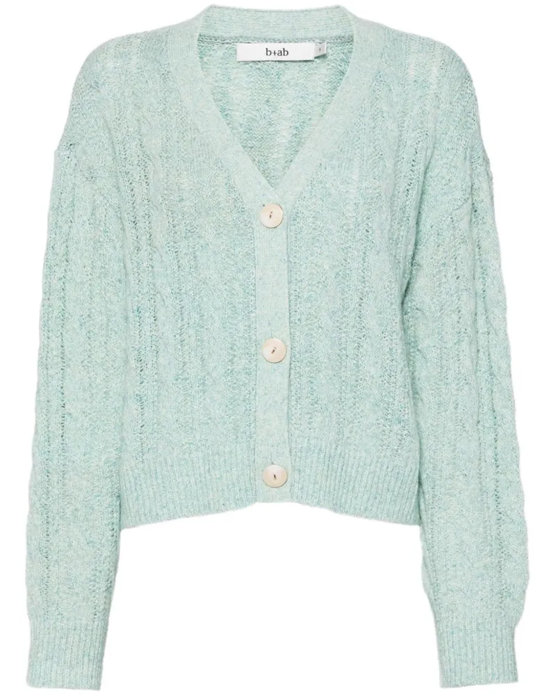 b+ab Cardigan mit Zopfmuster - Grün Grün