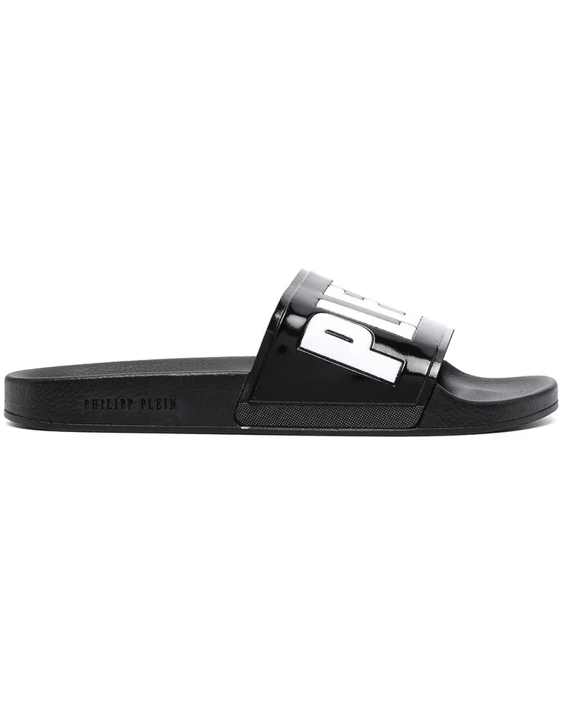 Philipp Plein Sandalen mit Logo-Print - Schwarz Schwarz