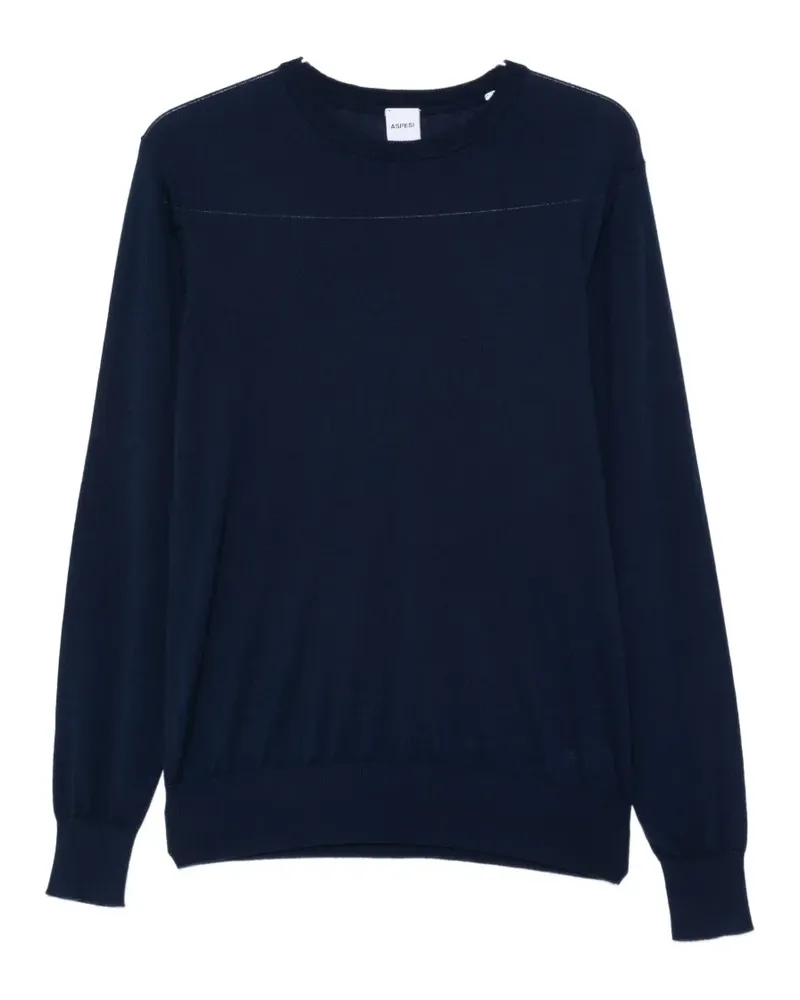 ASPESI Pullover mit Rundhalsausschnitt - Blau Blau