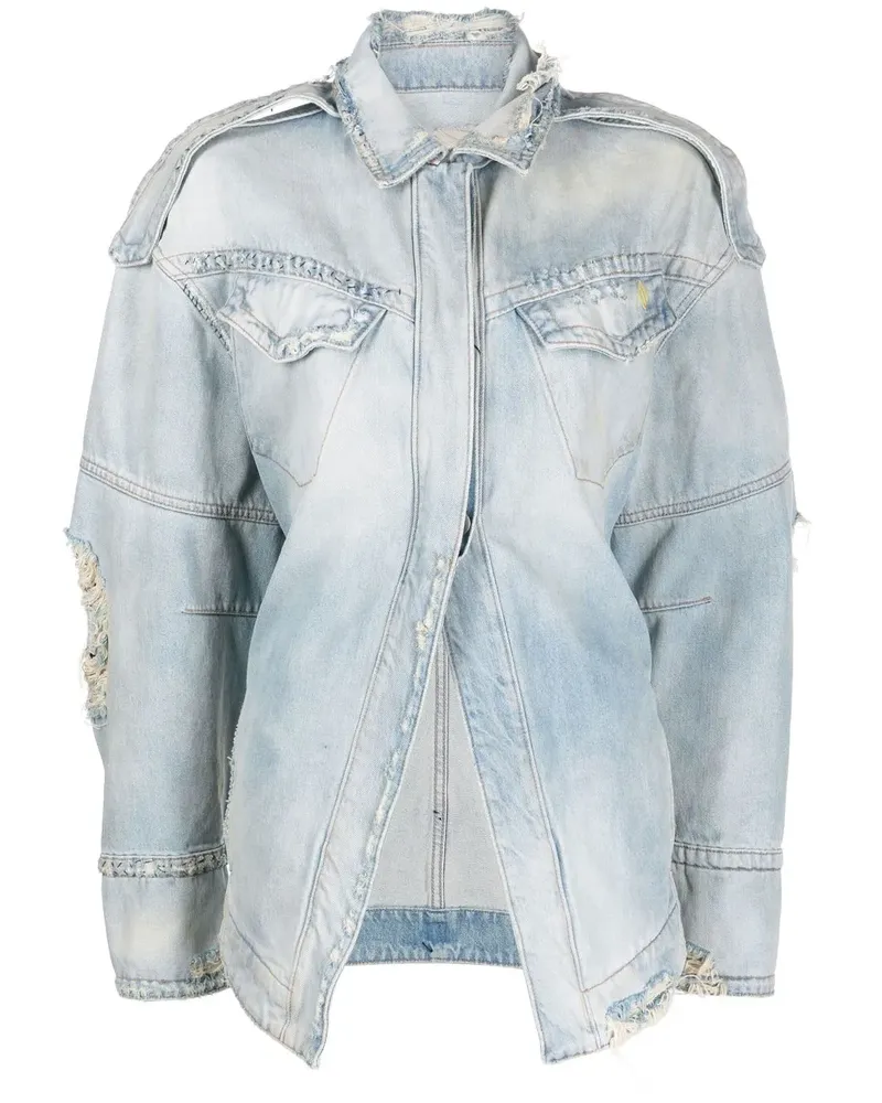 ATTICO Jeansjacke im Distressed-Look - 176 176