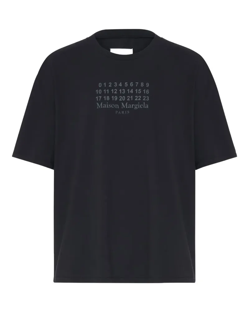 Maison Margiela T-Shirt mit Nummern-Logo - Blau Blau