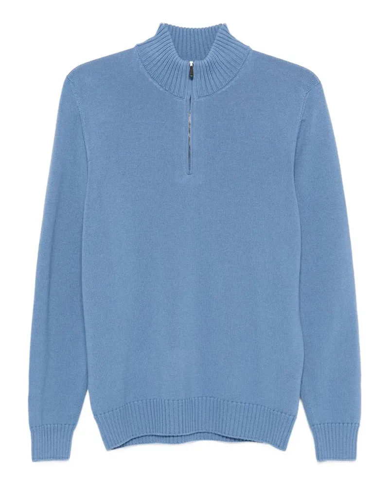 Drumohr  Merinopullover mit Reißverschluss - Blau Blau