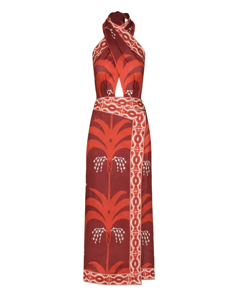 Johanna Ortiz Buen Viento printed halterneck dress - Rot Rot