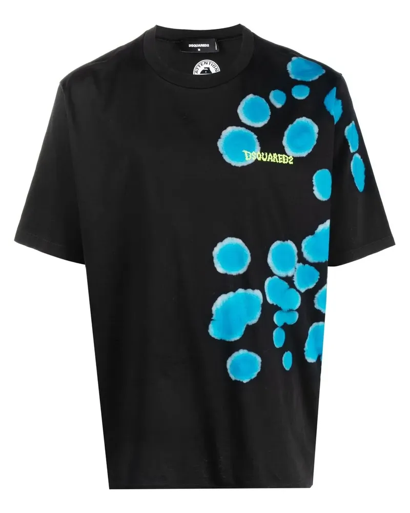 Dsquared2 T-Shirt mit abstraktem Print - Schwarz Schwarz