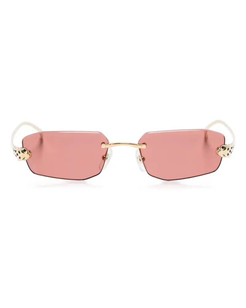 Cartier Sonnenbrille mit eckigem Gestell - Gold Gold