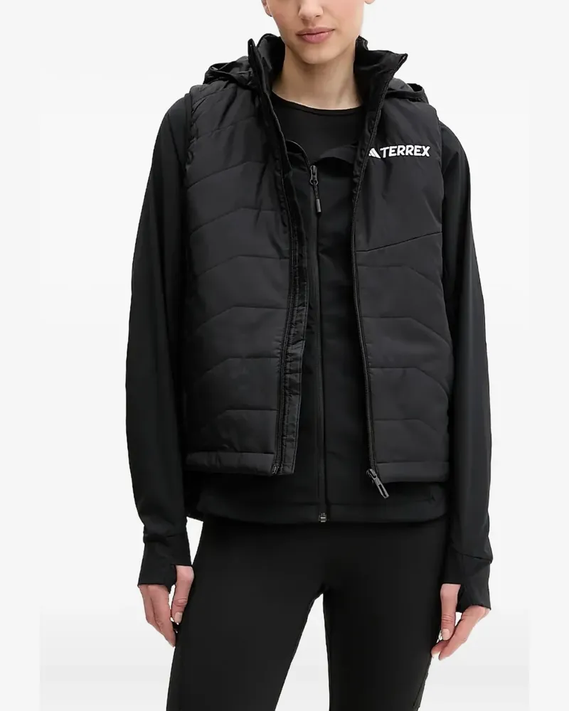 adidas Steppweste mit Kapuze - Schwarz Schwarz