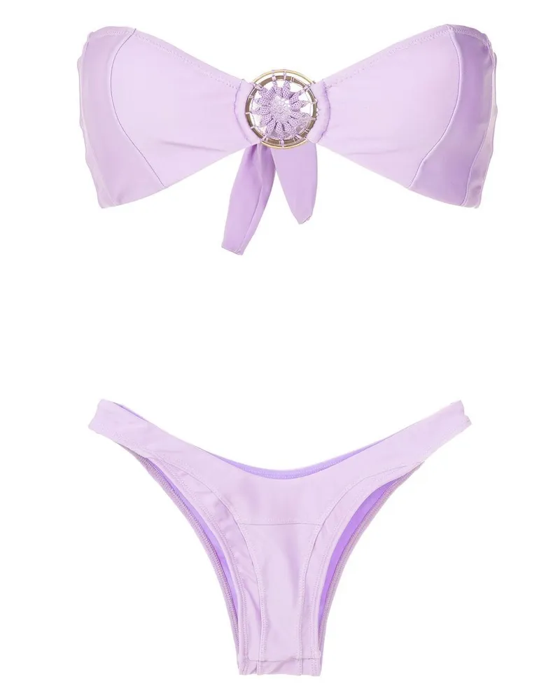 Amir Slama Gehäkelter Bandeau-Bikini - Violett Violett