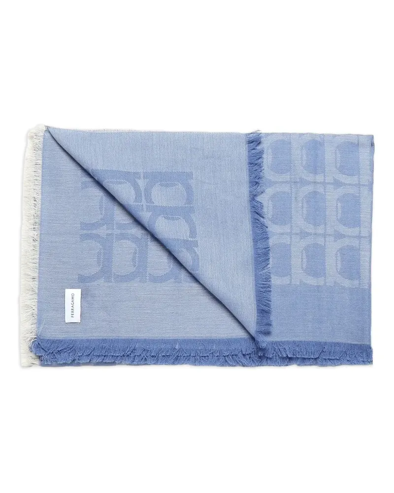Ferragamo Schal mit Gancini-Muster - Blau Blau