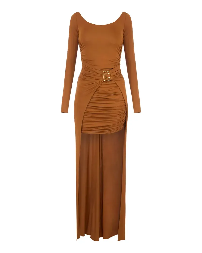 Elisabetta Franchi Red Carpet Kleid aus Kreppjersey - Braun Braun