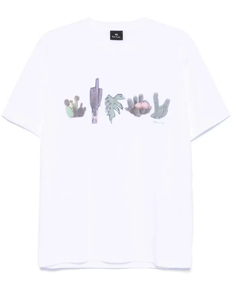 Paul Smith T-Shirt mit Kaktus-Print - Weiß Weiß
