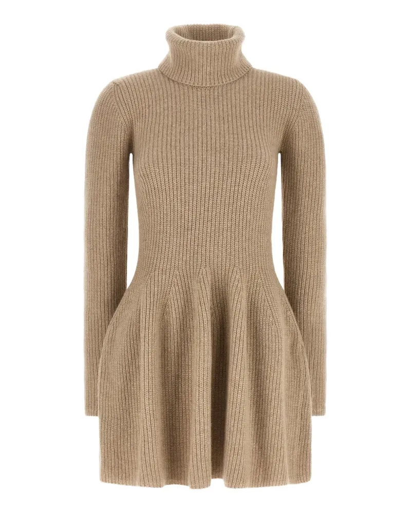 Magda Butrym ribbed-knit cashmere mini dress - Nude Nude