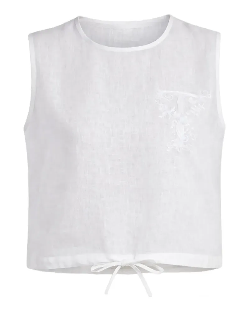 Twin-Set embroidery tie top - Nude Nude