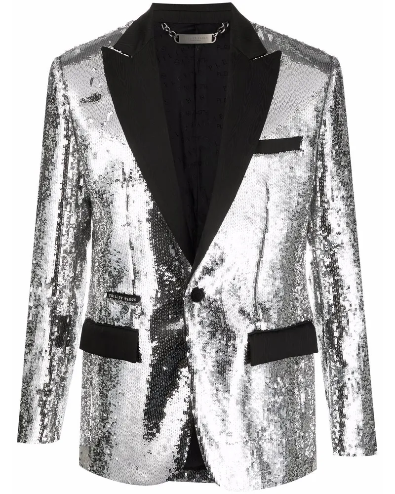Philipp Plein Sakko mit Pailletten - Grau Grau