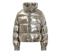 Gefütterte Jacke im Metallic-Look - Grau