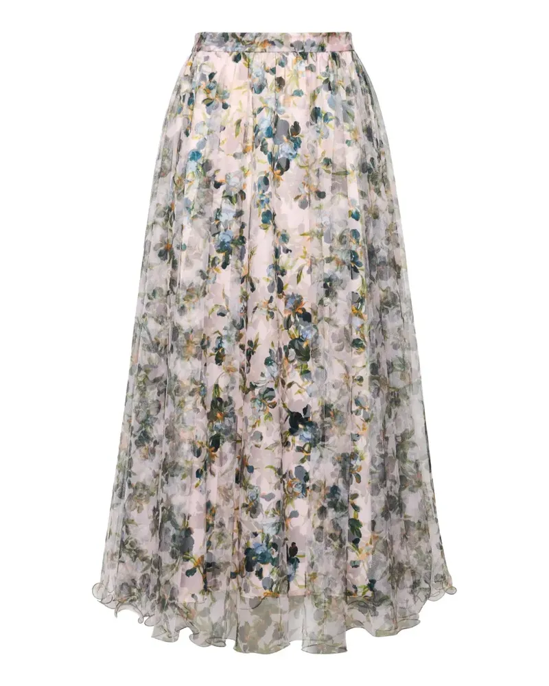 Cinq à Sept Sofia floral midi skirt - Rosa Rosa