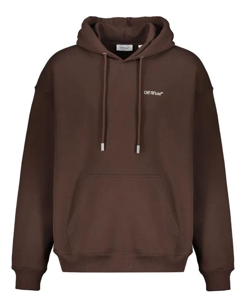 OFF-WHITE logo-print hoodie - Braun Braun