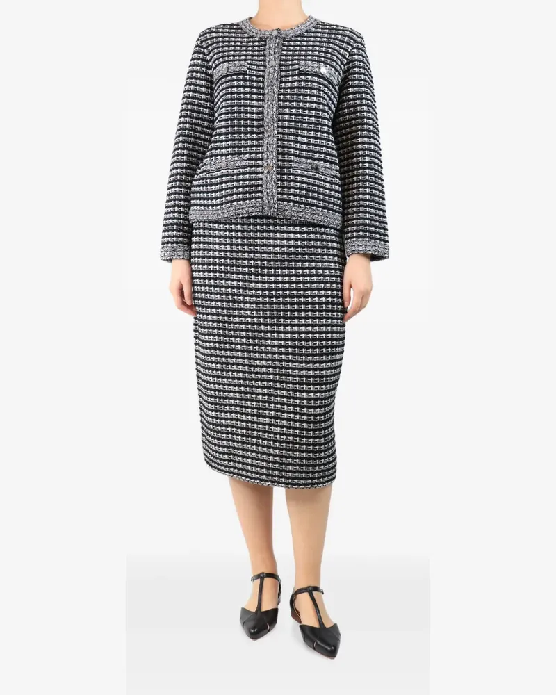Tory Burch jacquard-knit cardigan skirt set - Schwarz Schwarz