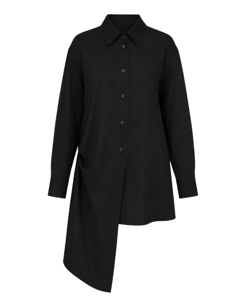 Yohji Yamamoto tucked draped blouse - Schwarz Schwarz