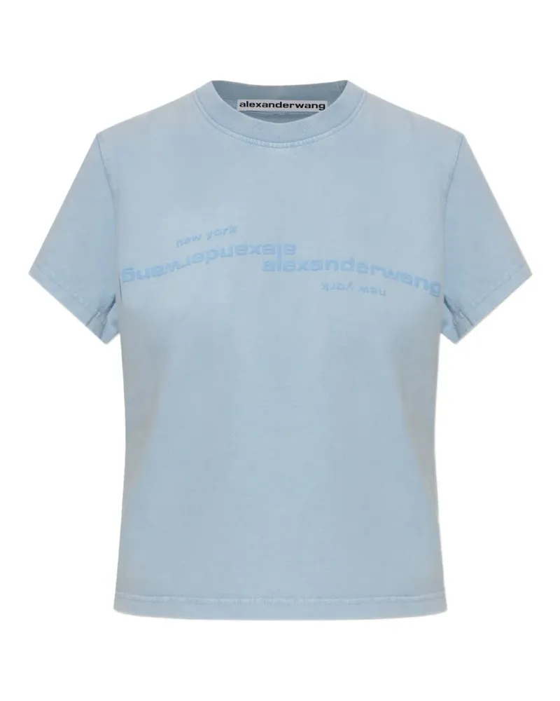 Alexander Wang logo-print cotton T-shirt - Blau Blau