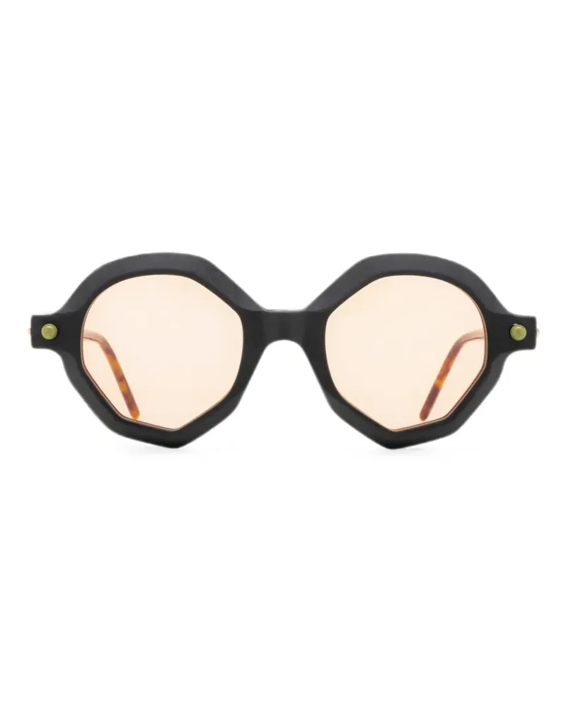 KUBORAUM P18 Sonnenbrille mit geometrischem Gestell - Schwarz Schwarz