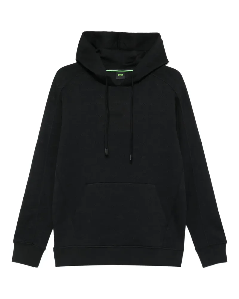 HUGO BOSS Hoodie mit Jacquardmuster - Schwarz Schwarz