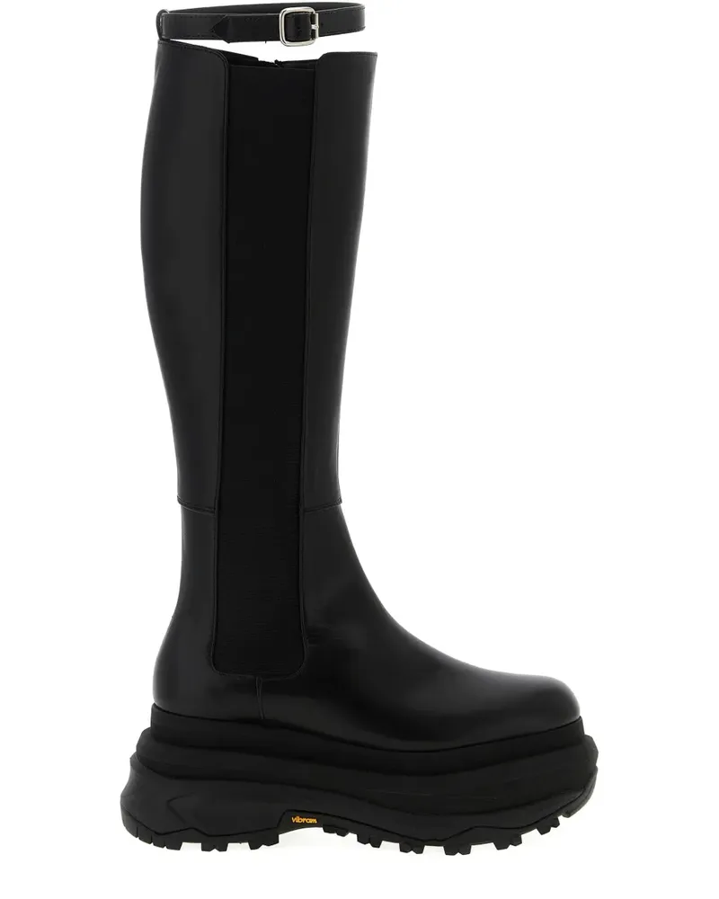 Sacai platform boots - Schwarz Schwarz
