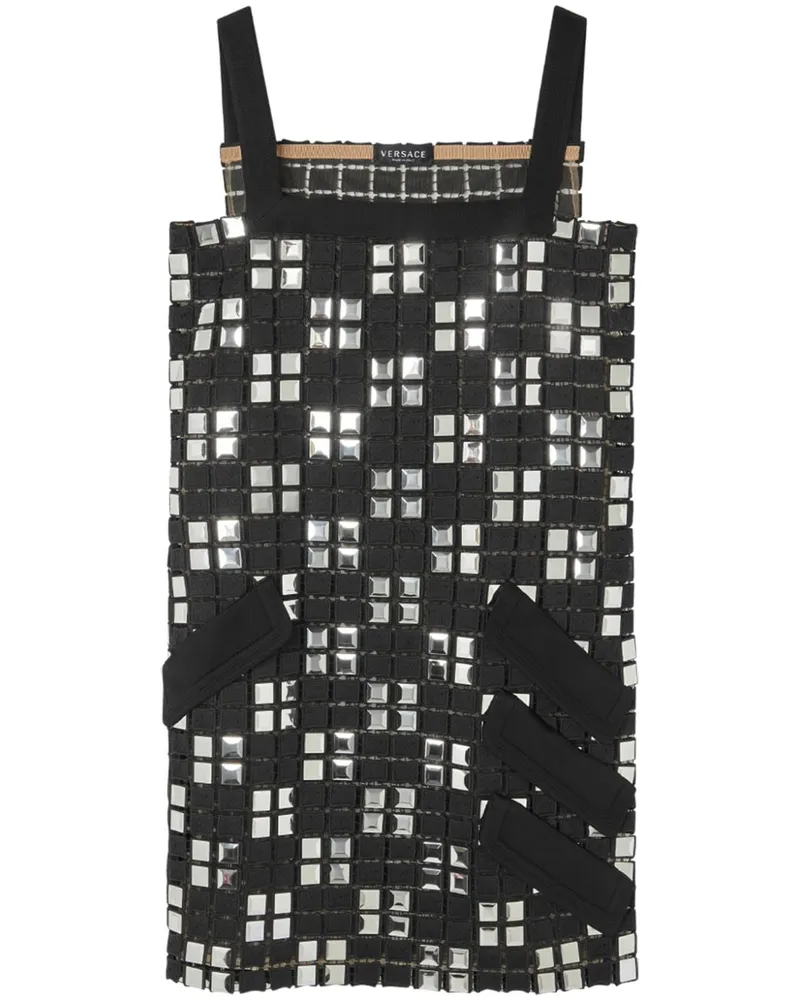 Versace Trägerkleid mit Kontrasteinsätzen - Schwarz Schwarz