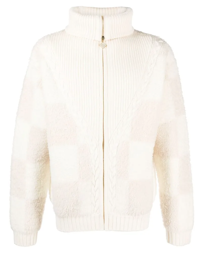 Casablanca Paris Karierter Boucle-Cardigan - Weiß Weiß