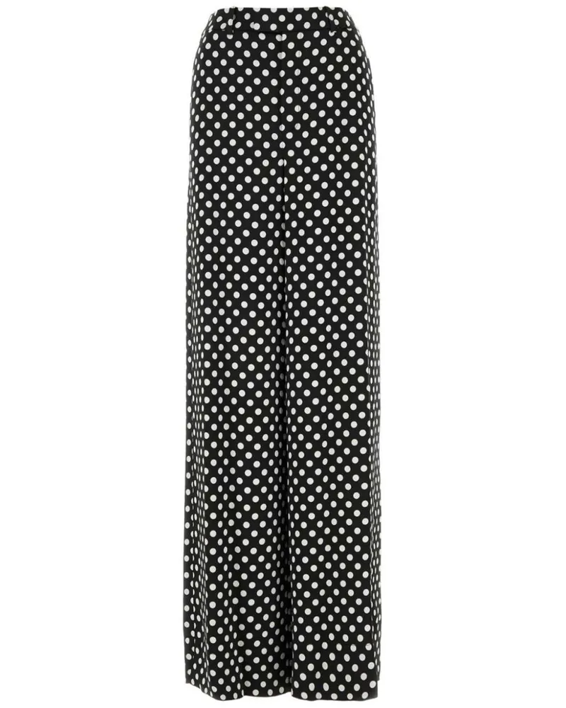 Saint Laurent Ausgestellte Hose mit Punkten - Schwarz Schwarz