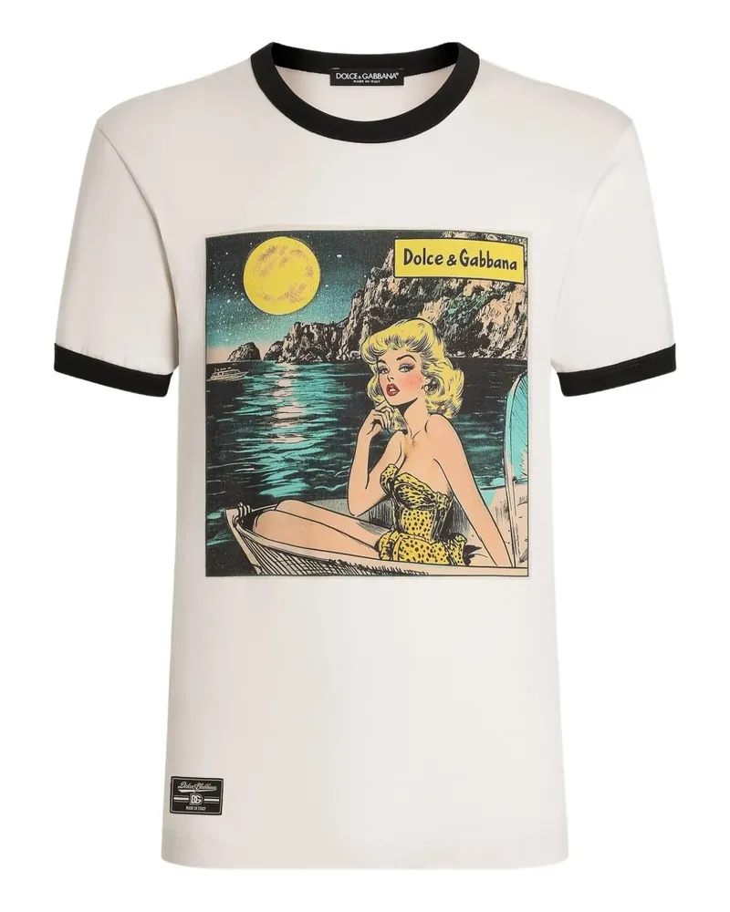 Dolce & Gabbana T-Shirt mit grafischem Print - Nude Nude