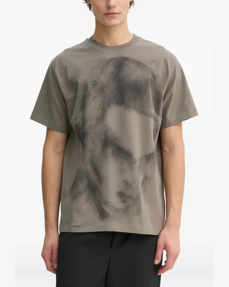 Heliot Emil T-Shirt mit grafischem Print - Grau Grau