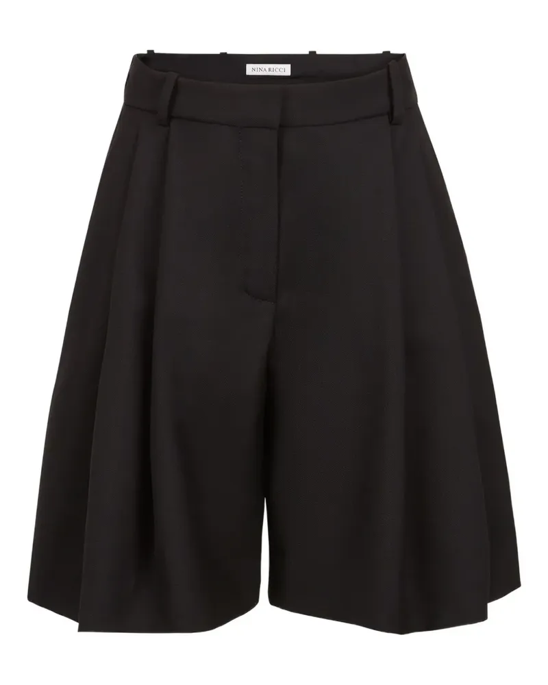 Nina Ricci Hoch sitzende Bundfaltenshorts - Schwarz Schwarz
