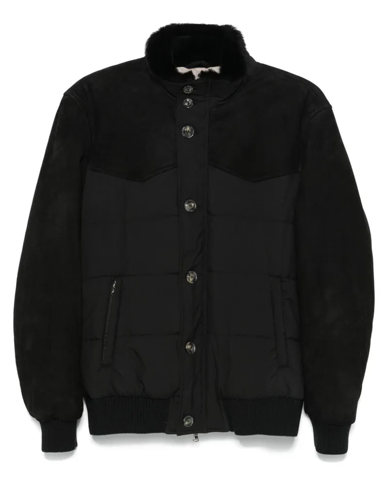 BARBA Gefütterte Jacke mit Stehkragen - Schwarz Schwarz