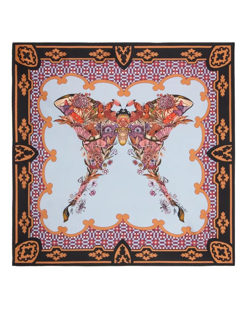 La DoubleJ Seidenschal mit Schmetterling-Print - Orange Orange