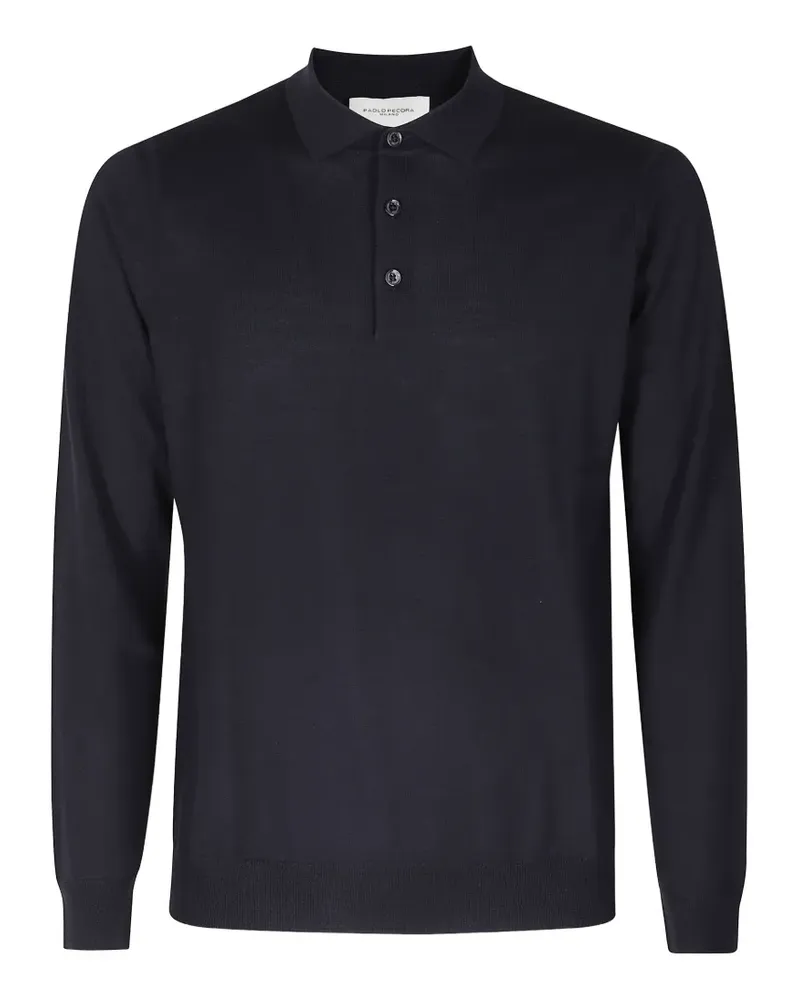 Paolo Pecora Milano Langärmeliges Poloshirt - Schwarz Schwarz