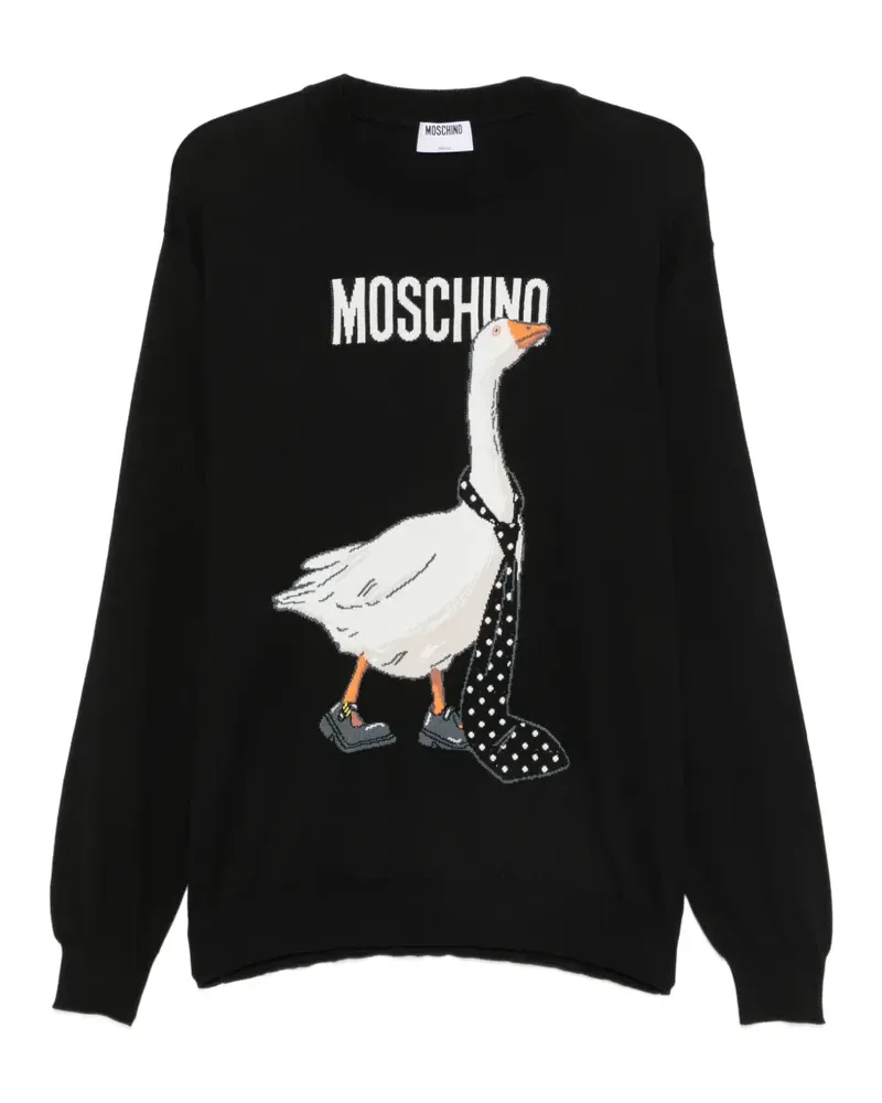Moschino goose-intarsia sweater - Schwarz Schwarz