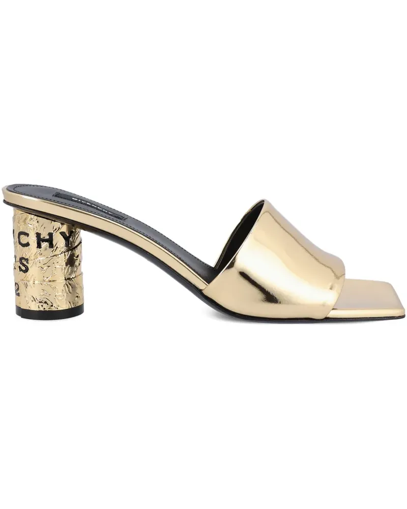 Givenchy logo-detail heeled mules - Gold Gold
