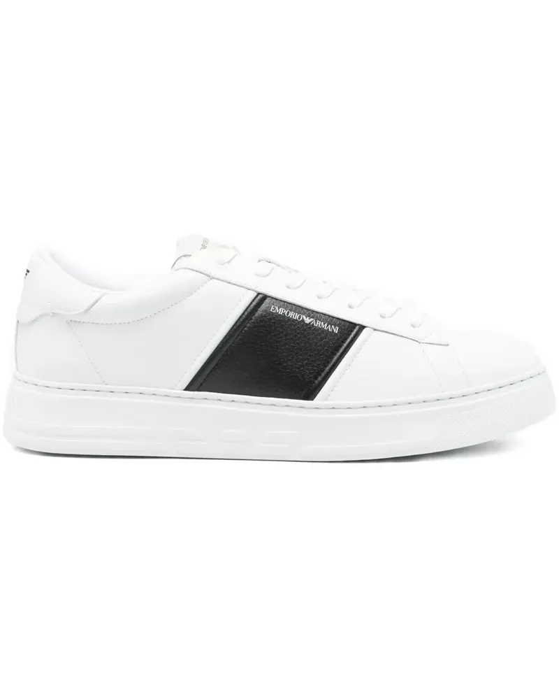 Emporio Armani Sneakers mit Logo-Print - Weiß Weiß