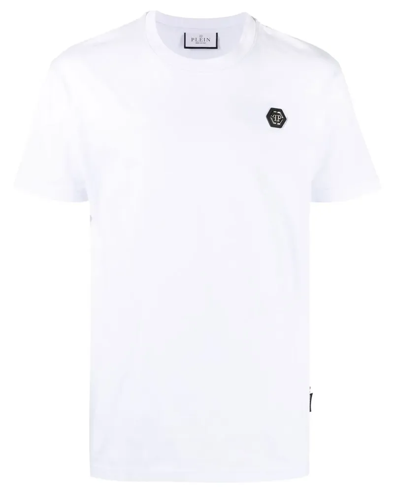 Philipp Plein T-Shirt mit Logo-Patch - Weiß Weiß