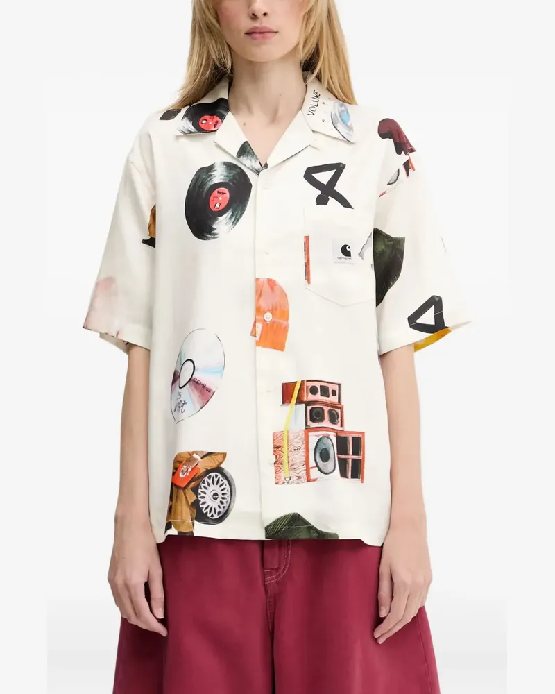 Carhartt WIP Jacob Rochester Hemd mit Musik-Print - Weiß Weiß