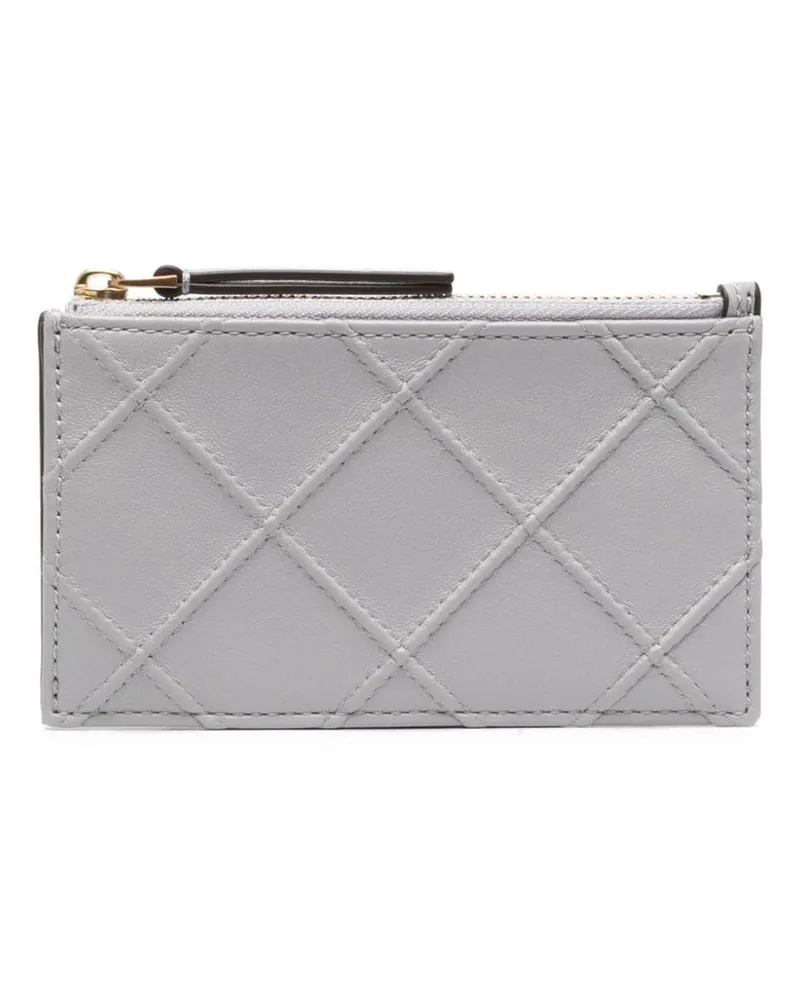 Tory Burch Dalen Portemonnaie mit Rautensteppung - Grau Grau
