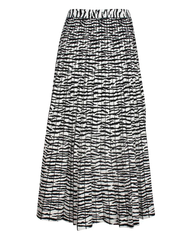 Proenza Schouler Faltenrock mit Zebra-Print - Schwarz Schwarz