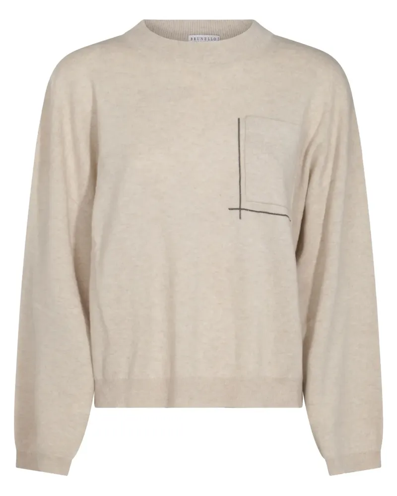 Brunello Cucinelli Monili Pullover mit Kettendetail - Nude Nude