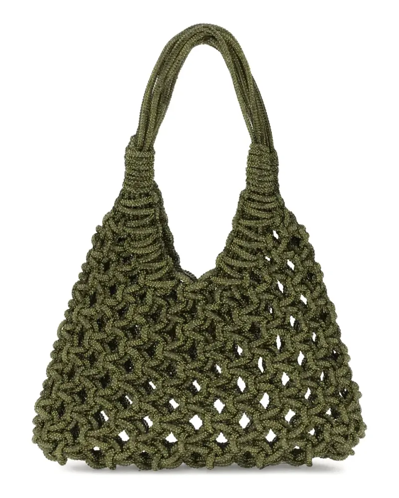 HIBOURAMA Schultertasche mit Kristallen - Grün Grün